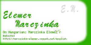 elemer marczinka business card